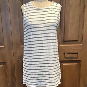 J. Jill Cream and Black Stripe SleevelessTop